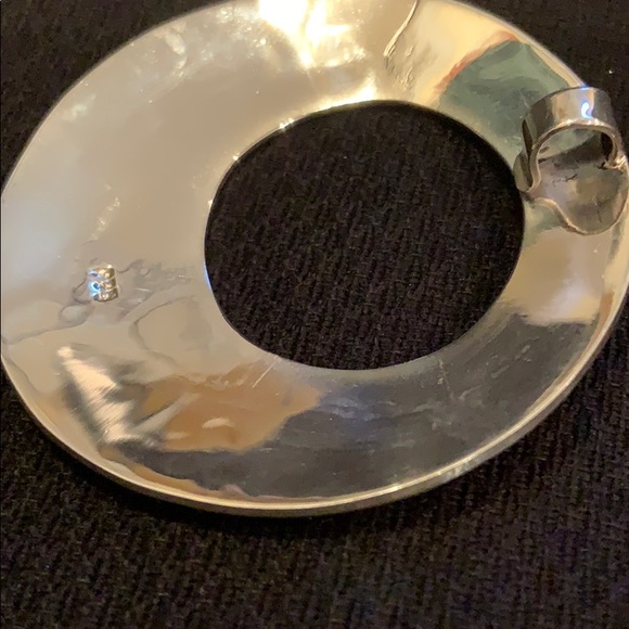 Sterling Silver Pendant. Hammered & Smooth. 2” - Picture 9 of 11